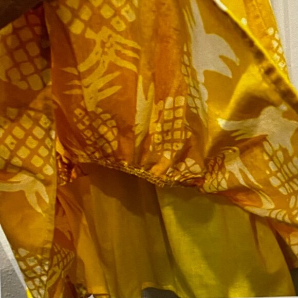 AQUA BLOOMINGDALES STUDIOS X 189 YELLOW AND WHITE MINI DRESS NWOT XS - Picture 6 of 6